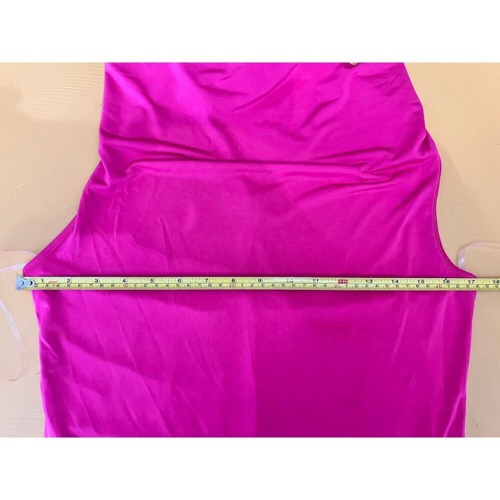 ☀️Sincerely Jules Hot Pink Halter Tie Neck Cowl Neck Slip Midi Dress Size L NWT - Picture 5 of 6